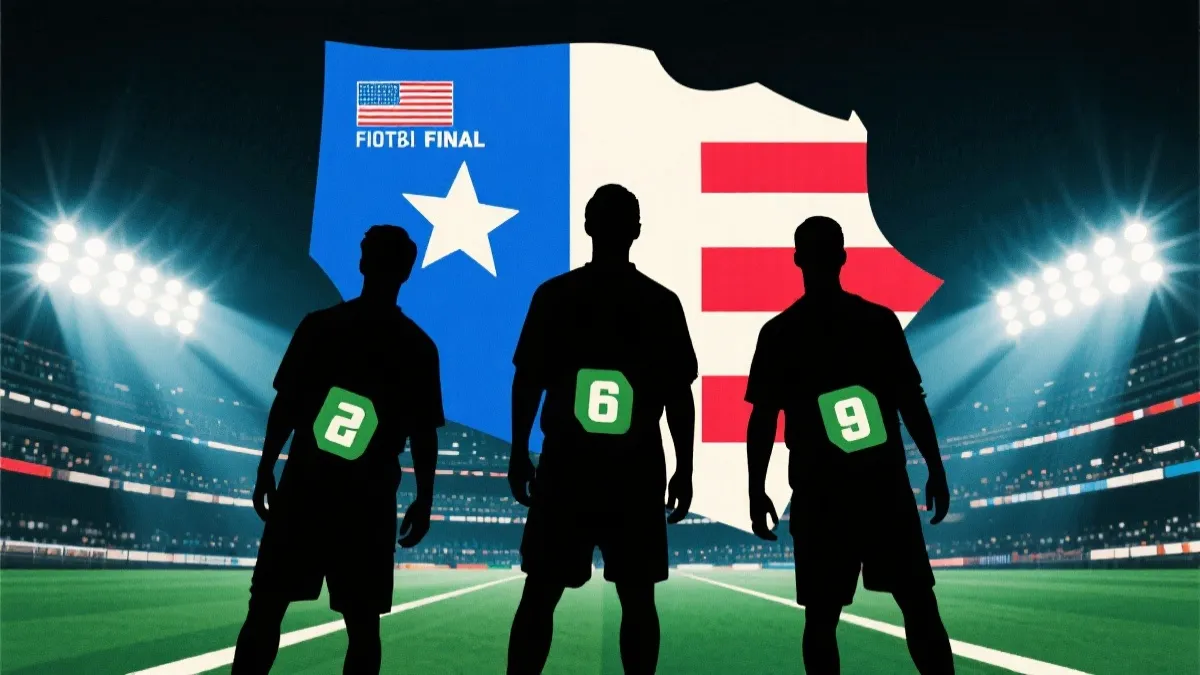 三支北美球队在决赛舞台的想象海报，战术与比分元素拼贴